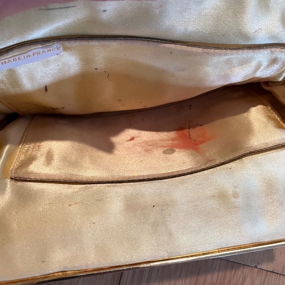 RARE 1950s gold and silver purse vintage hand beaded hand made in France - Picture 4 of 7